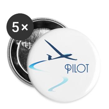 Edition "Gliding PILOT" - Buttons small 1''/25 mm (5-pack) - white - Front