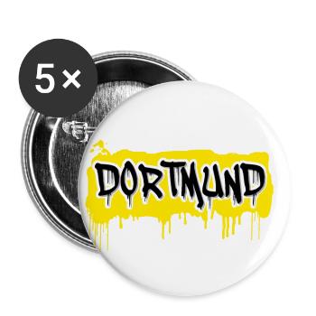 Dortmund Graffiti - Buttons klein 25 mm (5er Pack) - Weiß - Vorne