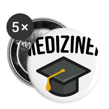 Mediziner Medizin Studium - Buttons klein 25 mm (5er Pack) - Weiß - Vorne
