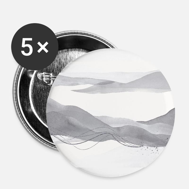 Warm Grey Abstract Landscape - Buttons small 1''/25 mm (5-pack) - white