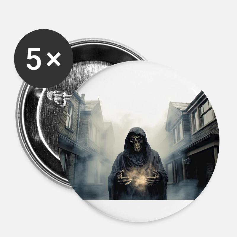 Mistbound Enigma: Grim Reaper's Arrival - Buttons small 1''/25 mm (5-pack) - white