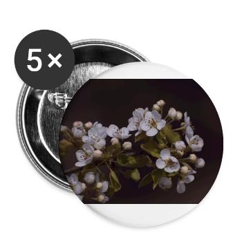 Apple blossoms. - Buttons small 1''/25 mm (5-pack) - white - Front
