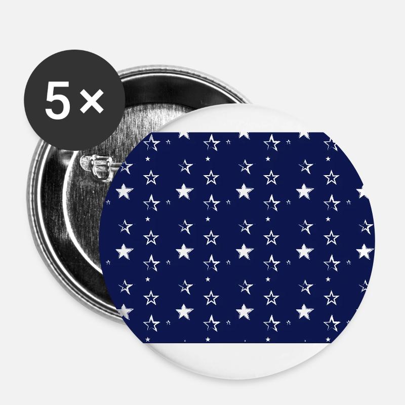 Starry Night - Buttons small 1''/25 mm (5-pack) - white