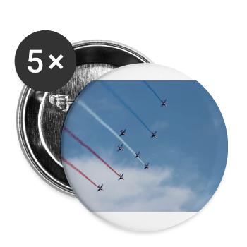 Patrouille de France meeting aérien en formation - Lot de 5 petits badges (25 mm) - blanc - Devant