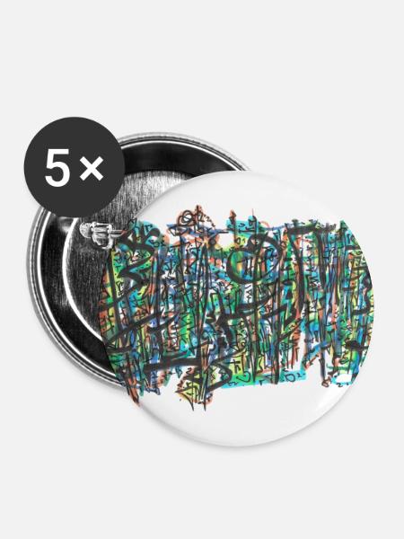 240724 01 - Buttons klein 25 mm (5er Pack) - Weiß