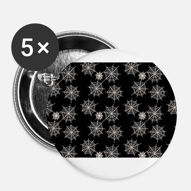 spider web pattern - Buttons small 1''/25 mm (5-pack) - white