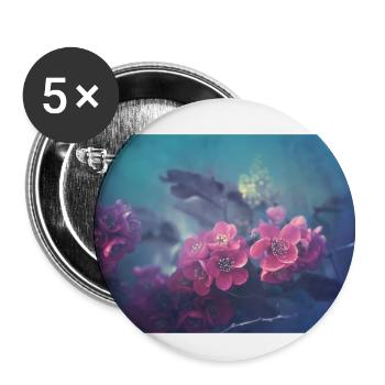 Blüten Meer Blüte Blume fine art Fantasie pink - Buttons klein 25 mm (5er Pack) - Weiß - Vorne