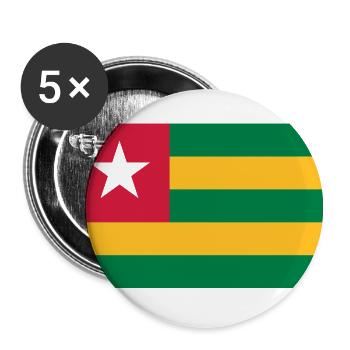 Togo Flag - Buttons small 1''/25 mm (5-pack) - white - Front