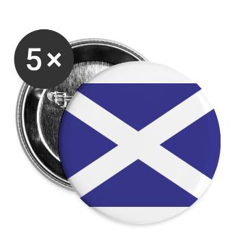 Schottland schottisch Fahne Flagge Highlands - Buttons klein 25 mm (5er Pack) - Weiß - Vorne