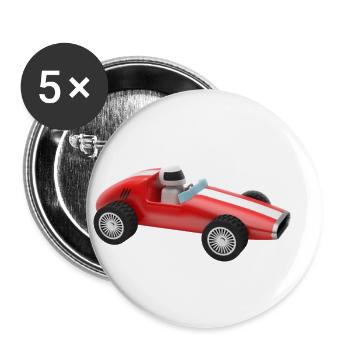 racing car auto automobile toy - Buttons small 1''/25 mm (5-pack) - white - Front