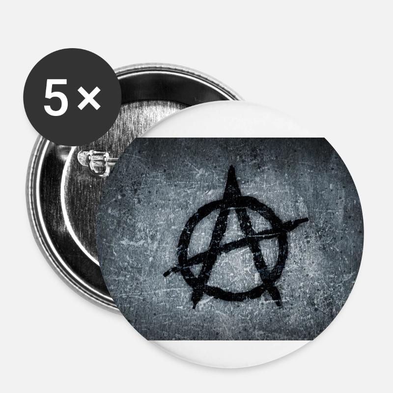 anarchy symbol - Buttons small 1''/25 mm (5-pack) - white