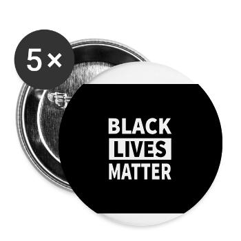 Black Lives Matter - Buttons klein 25 mm (5er Pack) - Weiß - Vorne