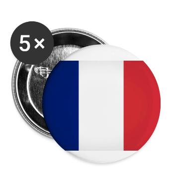 Drapeau Français - Lot de 5 petits badges (25 mm) - blanc - Devant