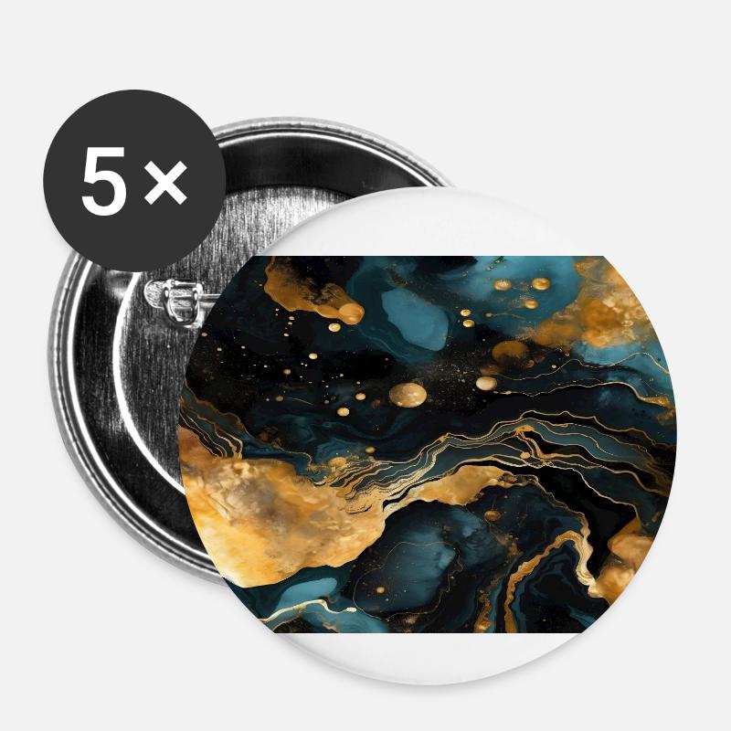 Marble Natural Stone Texture - Buttons small 1''/25 mm (5-pack) - white