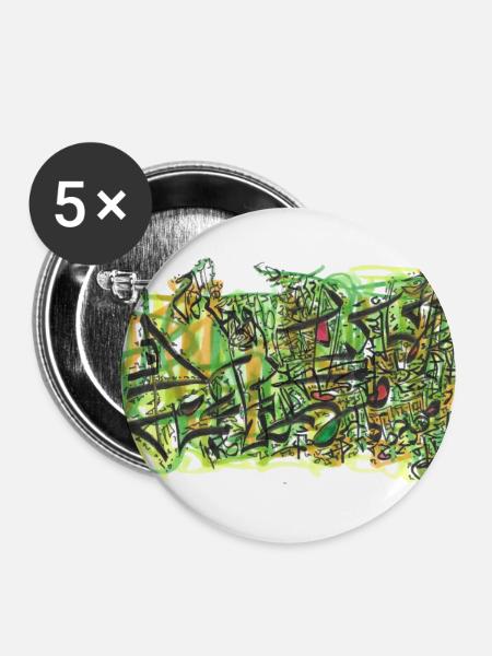 240703 01 - Buttons klein 25 mm (5er Pack) - Weiß