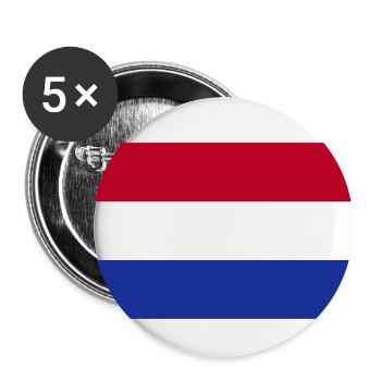 Pays-Bas - Lot de 5 petits badges (25 mm) - blanc - Devant