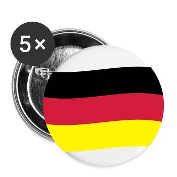 Deutschland Fahne Flagge Deutschlandfahne - Buttons klein 25 mm (5er Pack) - Weiß - Vorne