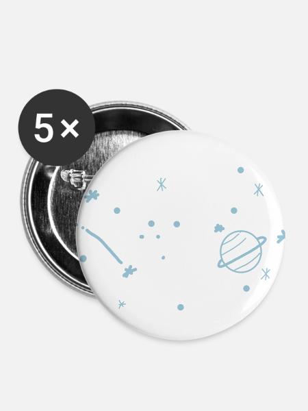 sternenhimmel - Buttons klein 25 mm (5er Pack) - Weiß
