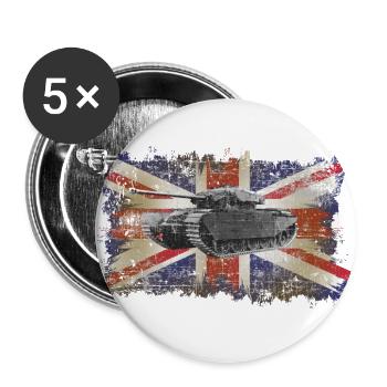 british battle tank vintage - Buttons small 1''/25 mm (5-pack) - white - Front