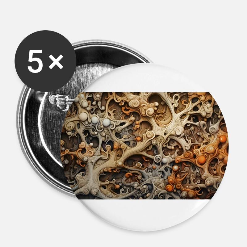 Abstract decorative pattern - Buttons small 1''/25 mm (5-pack) - white