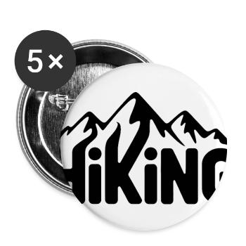Wandern Typografie - Wandern Design - Buttons klein 25 mm (5er Pack) - Weiß - Vorne
