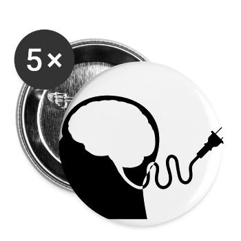 Une fois que la batterie est vide... - Lot de 5 petits badges (25 mm) - blanc - Devant