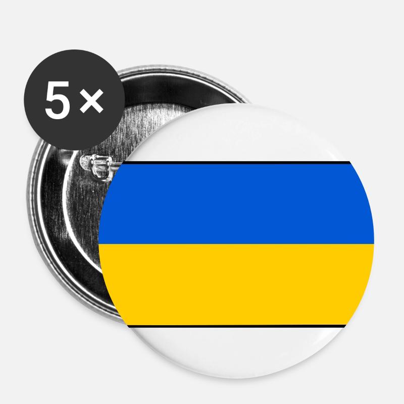 Ukraine - Lot de 5 petits badges (25 mm) - blanc