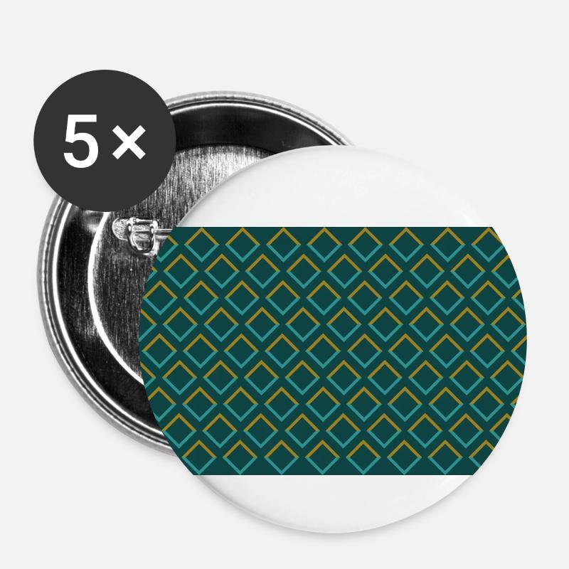 Retro Muster - Buttons klein 25 mm (5er Pack) - Weiß