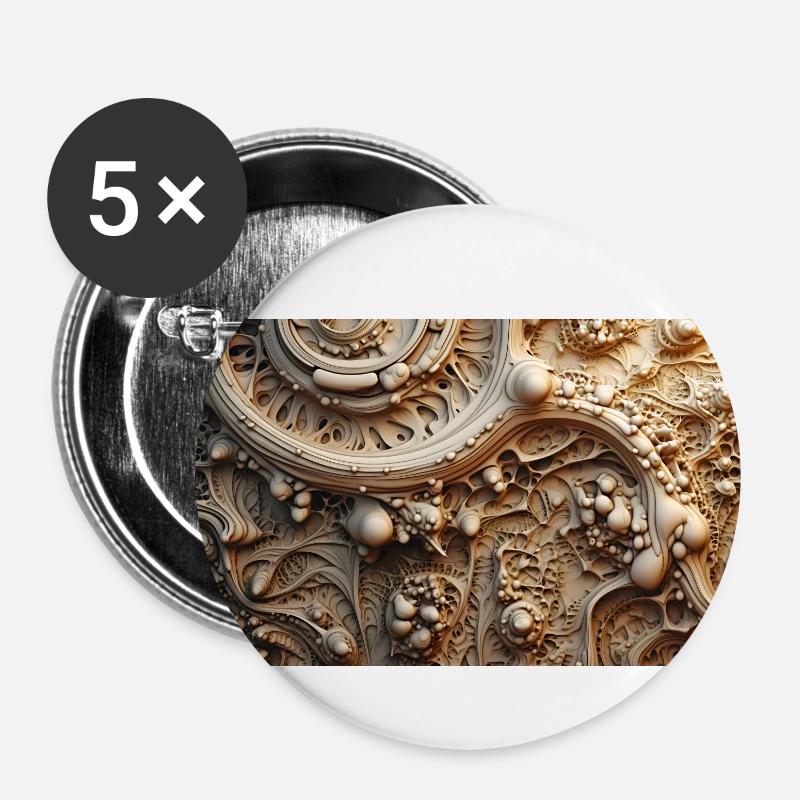 Abstract decorative pattern - Buttons small 1''/25 mm (5-pack) - white