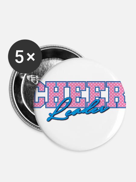 Cheerleader - Buttons klein 25 mm (5er Pack) - Weiß