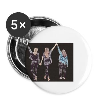 Design drei Freundinnen im Popart-Stil dunkel - Buttons klein 25 mm (5er Pack) - Weiß - Vorne