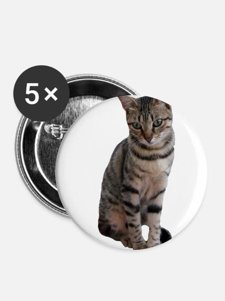 Katze, Kätzchen - Buttons klein 25 mm (5er Pack) - Weiß