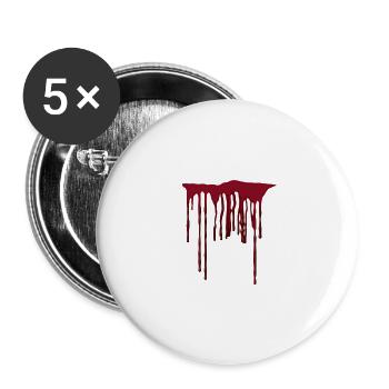 Blood Halloween / Gift Gift Idea - Buttons small 1''/25 mm (5-pack) - white - Front
