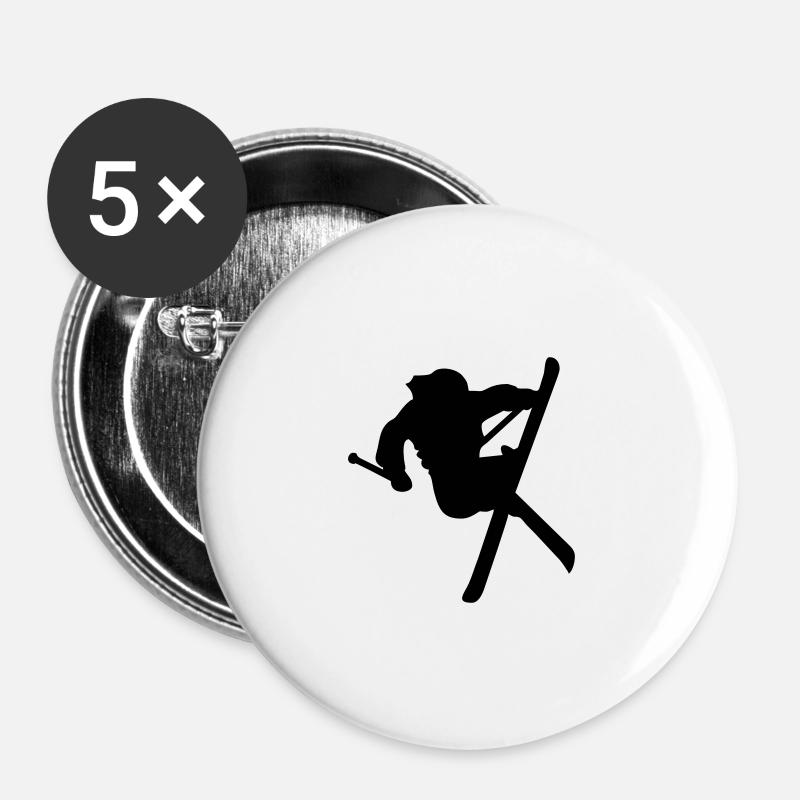 FREESKI - Buttons klein 25 mm (5er Pack) - Weiß