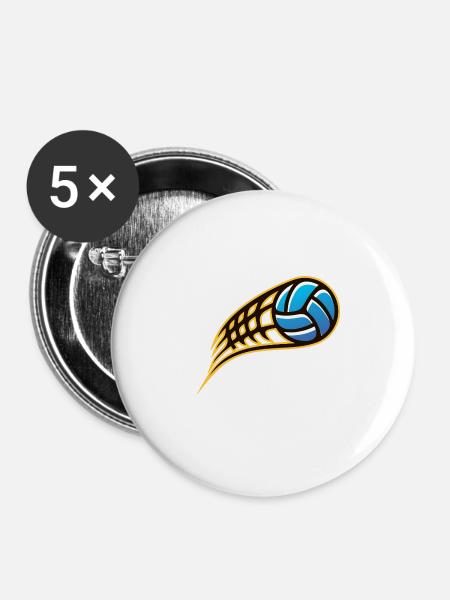 Ballsport - Buttons klein 25 mm (5er Pack) - Weiß