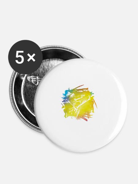 Karate - Buttons klein 25 mm (5er Pack) - Weiß