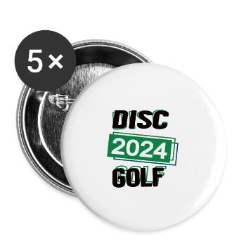 Discgolf Spieler Team Turnier Mannschaft in 2024 - Buttons klein 25 mm (5er Pack) - Weiß - Vorne