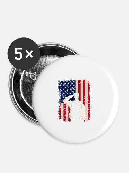 Veteran - Buttons klein 25 mm (5er Pack) - Weiß
