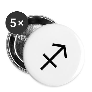 SAGITTARIUS SYMBOL IN OIL - Buttons small 1''/25 mm (5-pack) - white - Front
