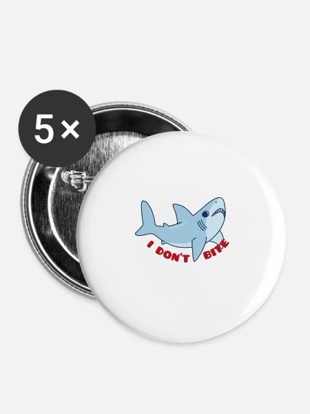 Meerestiere - Buttons klein 25 mm (5er Pack) - Weiß
