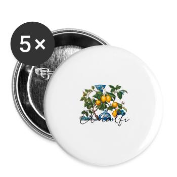 amalfi, zitronen, porzellan,keramik,zitrone - Buttons klein 25 mm (5er Pack) - Weiß - Vorne