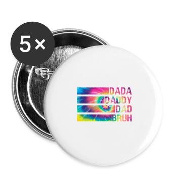 Dada Papa Papa Bruh Distressed Tie Dye Männer Ehefrau - Buttons klein 25 mm (5er Pack) - Weiß - Vorne