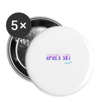 Apres Skihase - Buttons klein 25 mm (5er Pack) - Weiß - Vorne
