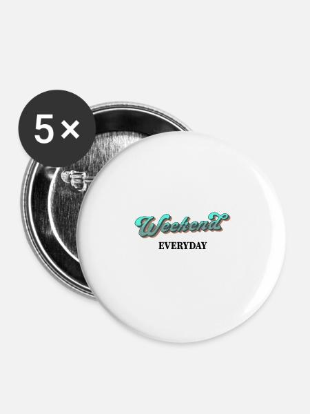Weekend everyday - Buttons klein 25 mm (5er Pack) - Weiß
