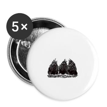 Drôle d’oiseaux drôles - Lot de 5 petits badges (25 mm) - blanc - Devant