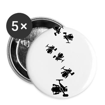 Fishing reel symbol icon - Buttons small 1''/25 mm (5-pack) - white - Front