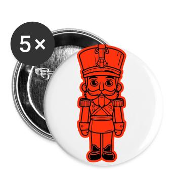 Nussknacker Weihnachten Symbol - Buttons klein 25 mm (5er Pack) - Weiß - Vorne