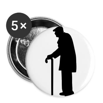 Pensioner - Buttons small 1''/25 mm (5-pack) - white - Front