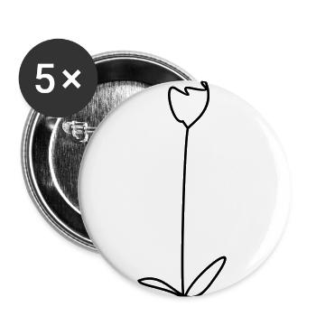 Tulip - Design color selectable - Buttons small 1''/25 mm (5-pack) - white - Front