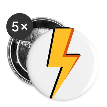 Lightning - power - electricity - Buttons small 1''/25 mm (5-pack) - white - Front